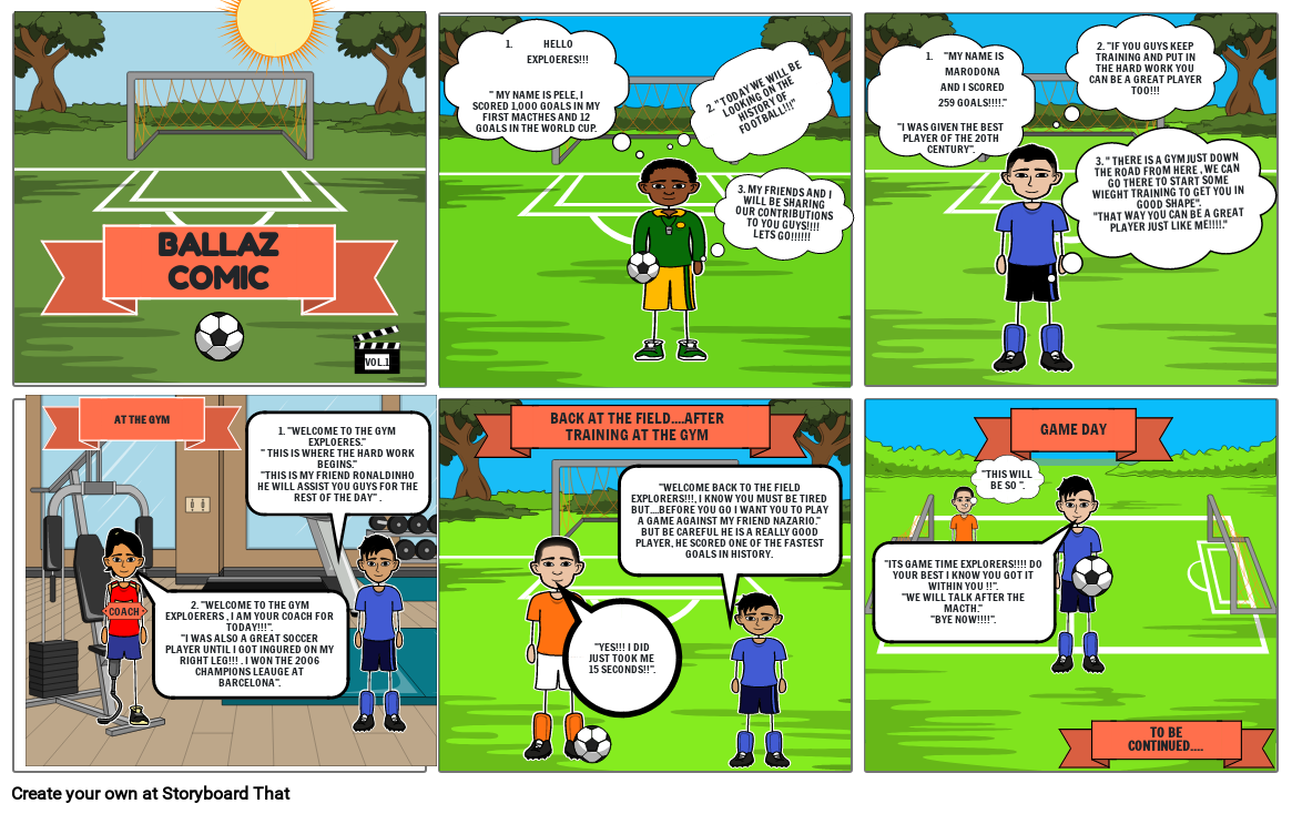 BALLAZ COMIC VOL1 (PIONEERS OF FOOTBALL) Storyboard