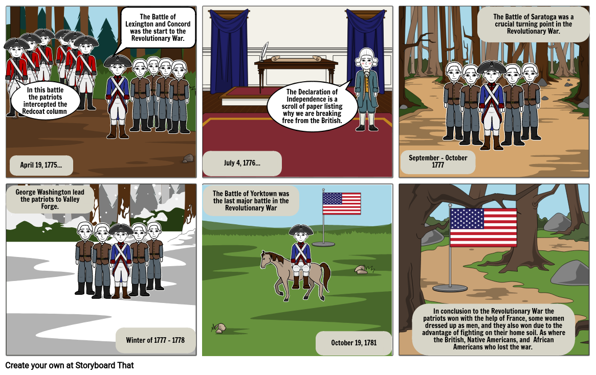 Revolutionary War Storyboard By Jordanmiller2