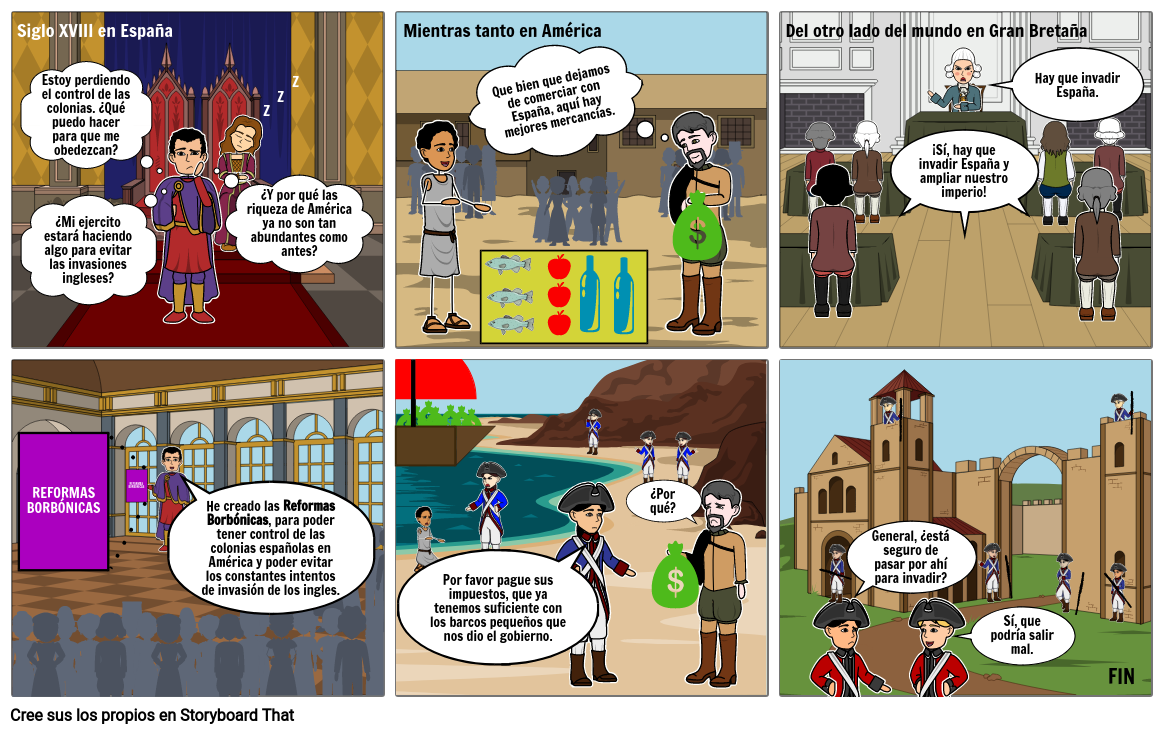 Reformas Borbónicas Storyboard By Jotabot25