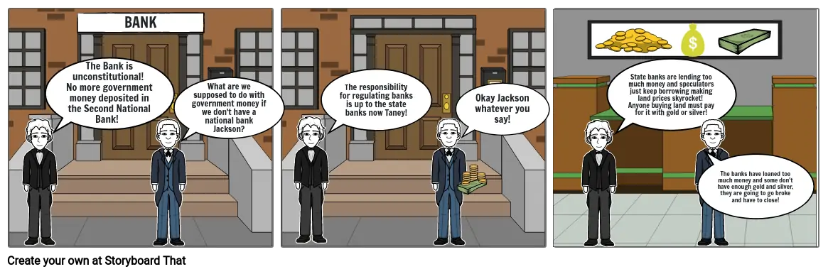 Andrew Jackson bank comic strip