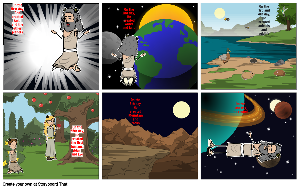 Creation according to Christians Storyboard by k-kowalska-hfed-net