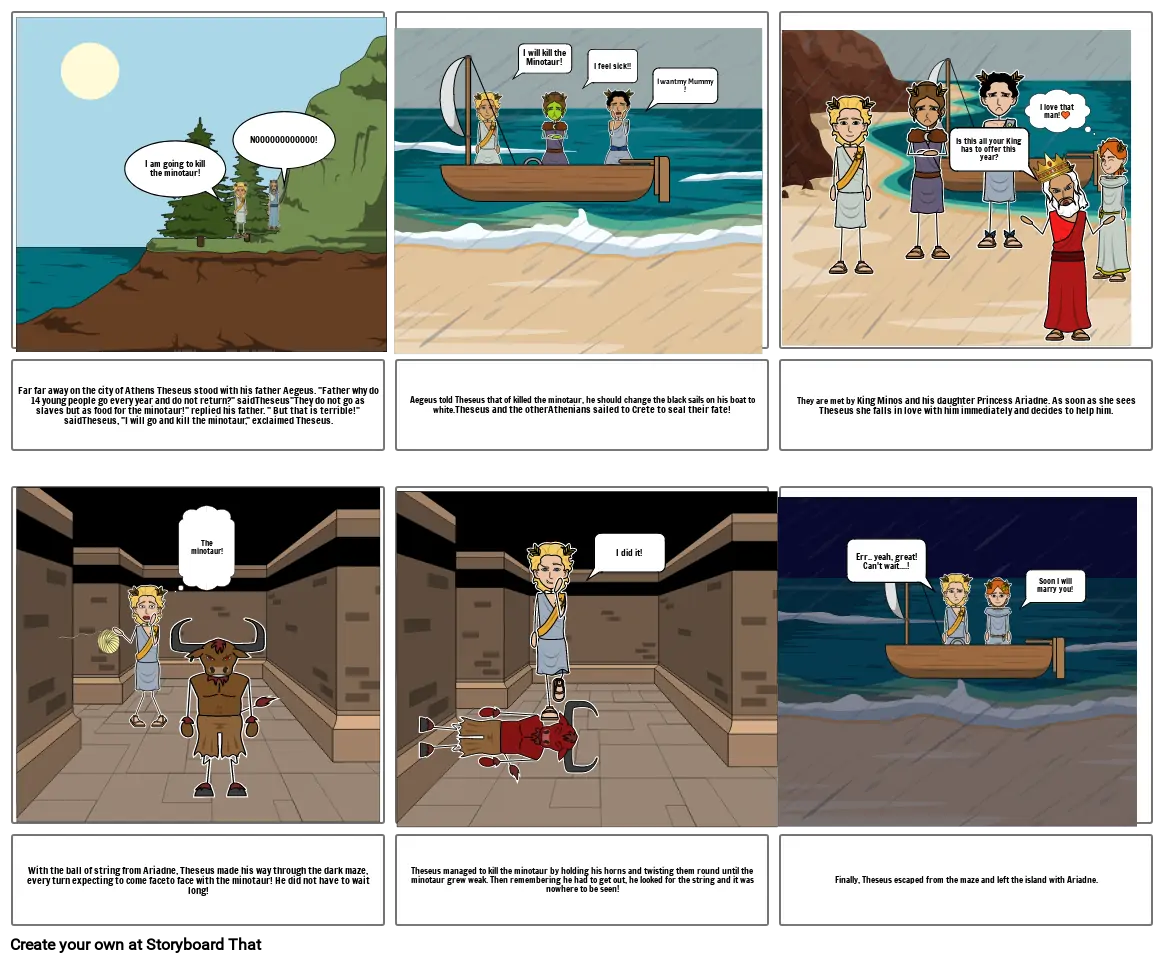 Theseus and the Minatour 1 Storyboard por kaired