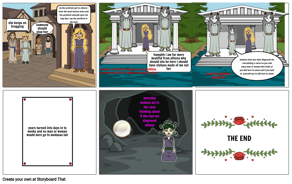 the story of medusa Storyboard by kaireens
