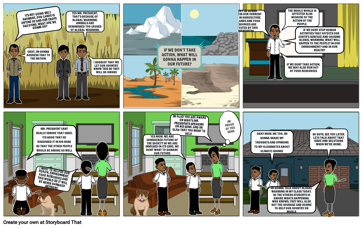 Comic strip on climate changes for grade 6 Storyboard