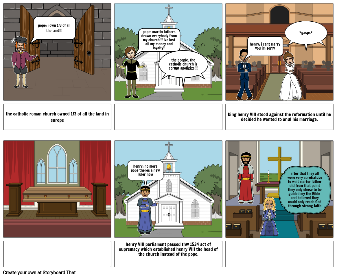 protestant reformation coic strip Storyboard by kammy1234