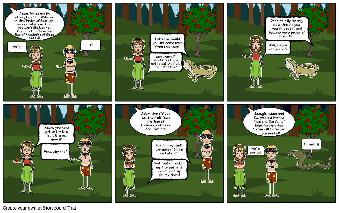 The Story Of Adam And Eve Storyboard By Kandra1234