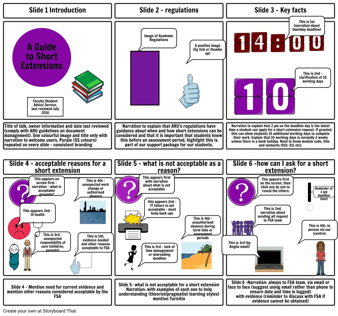 MA Student Affairs DLO storyboard