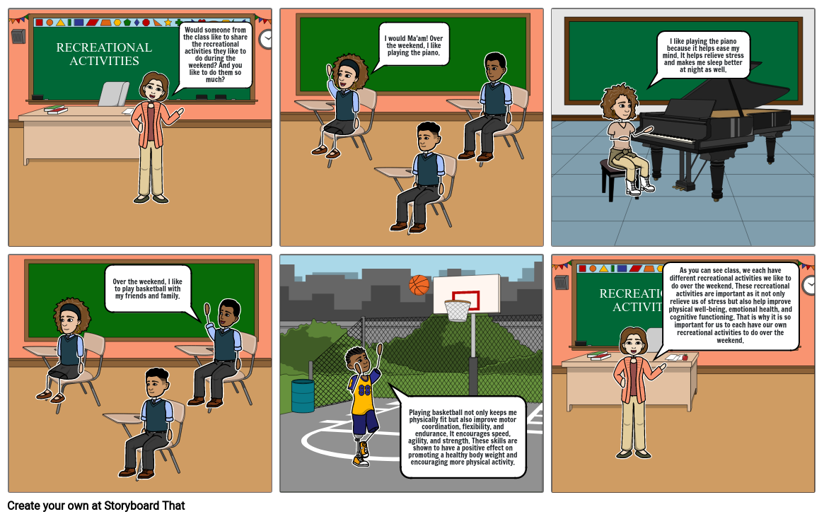 Recreational Activities Storyboard By Kassandra17899