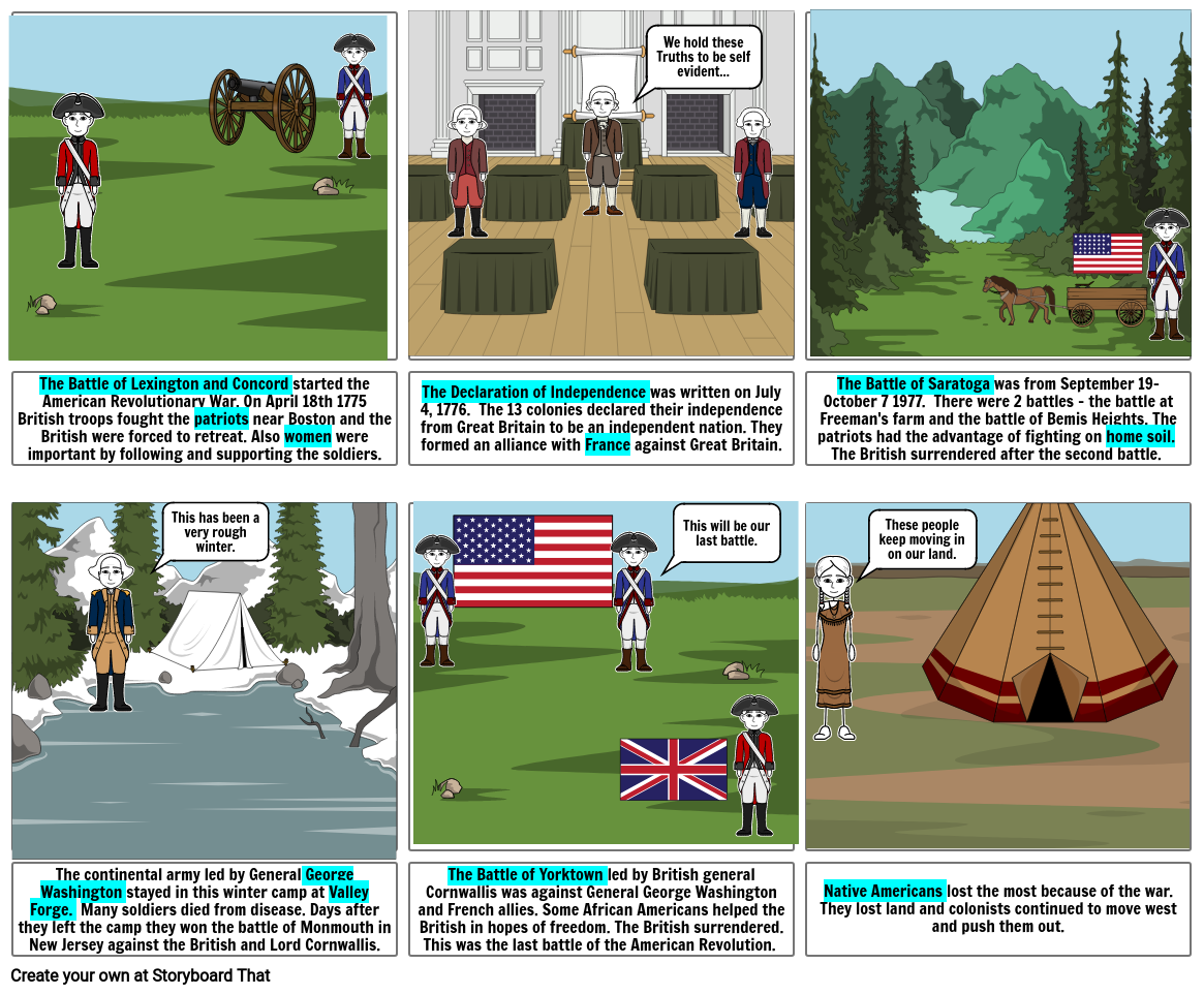 Revolutionary war Storyboard by katelynschramm