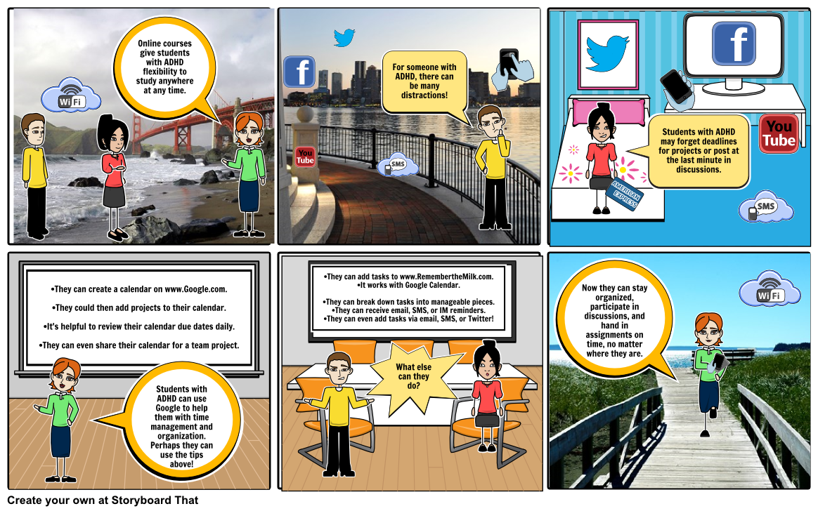 Time Management for Students with ADHD Storyboard