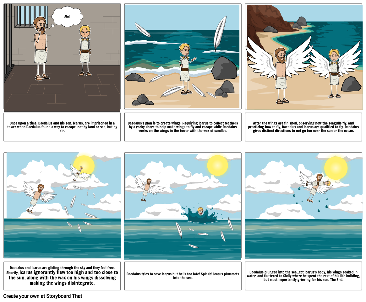 Daedalus and Icarus Storyboard par kathyoborne