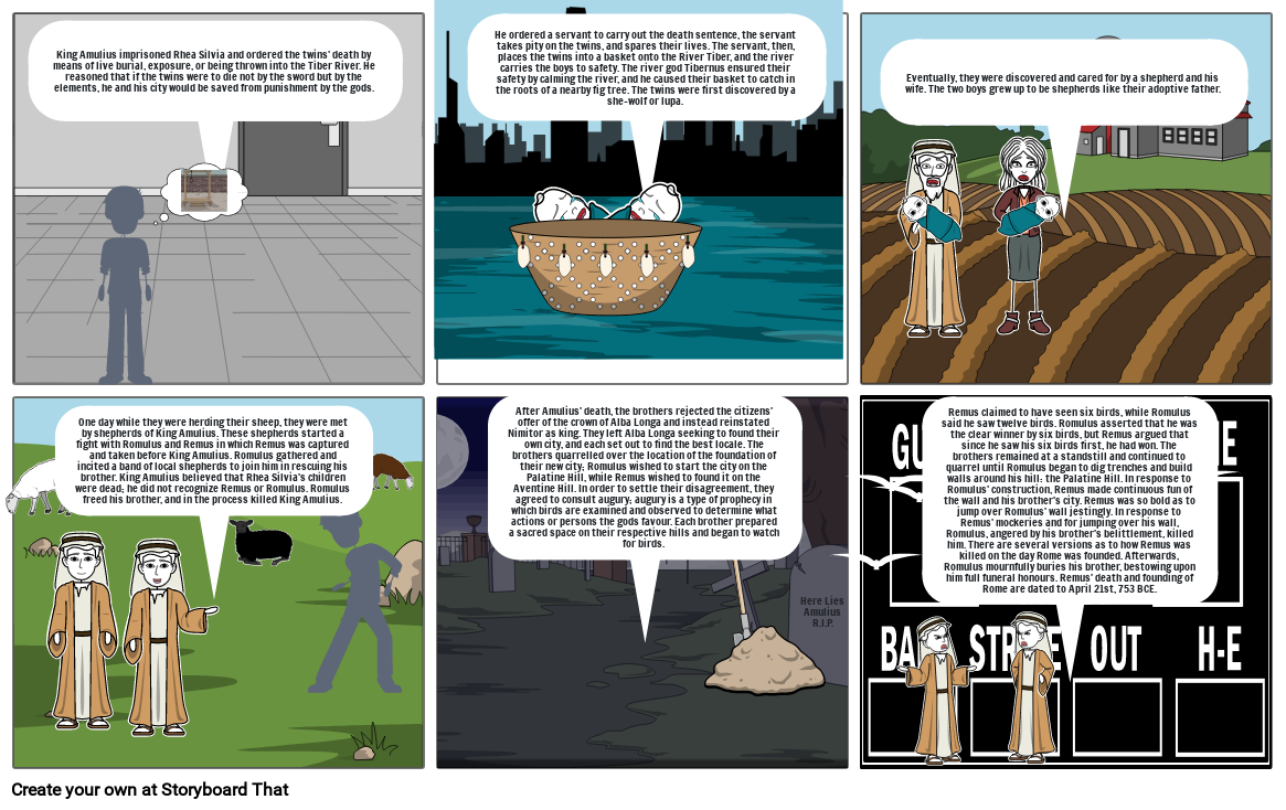 The Story of Romulus and Remus Storyboard by kayla-2