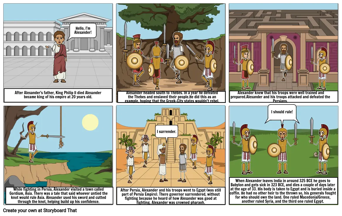 Alexander the Great Storyboard
