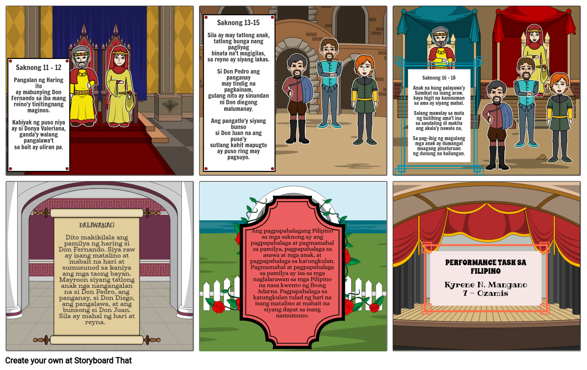 PERFORMANCE TASK : IBONG ADARNA Storyboard by kayrina019