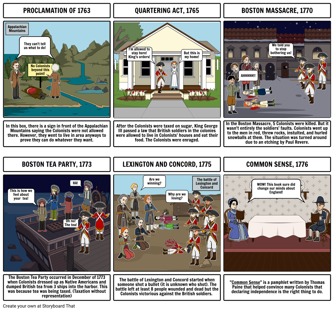 history comic strip assignment