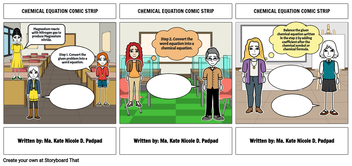 Chemical Equation Comic Strip Storyboard By Keightnicole 1186