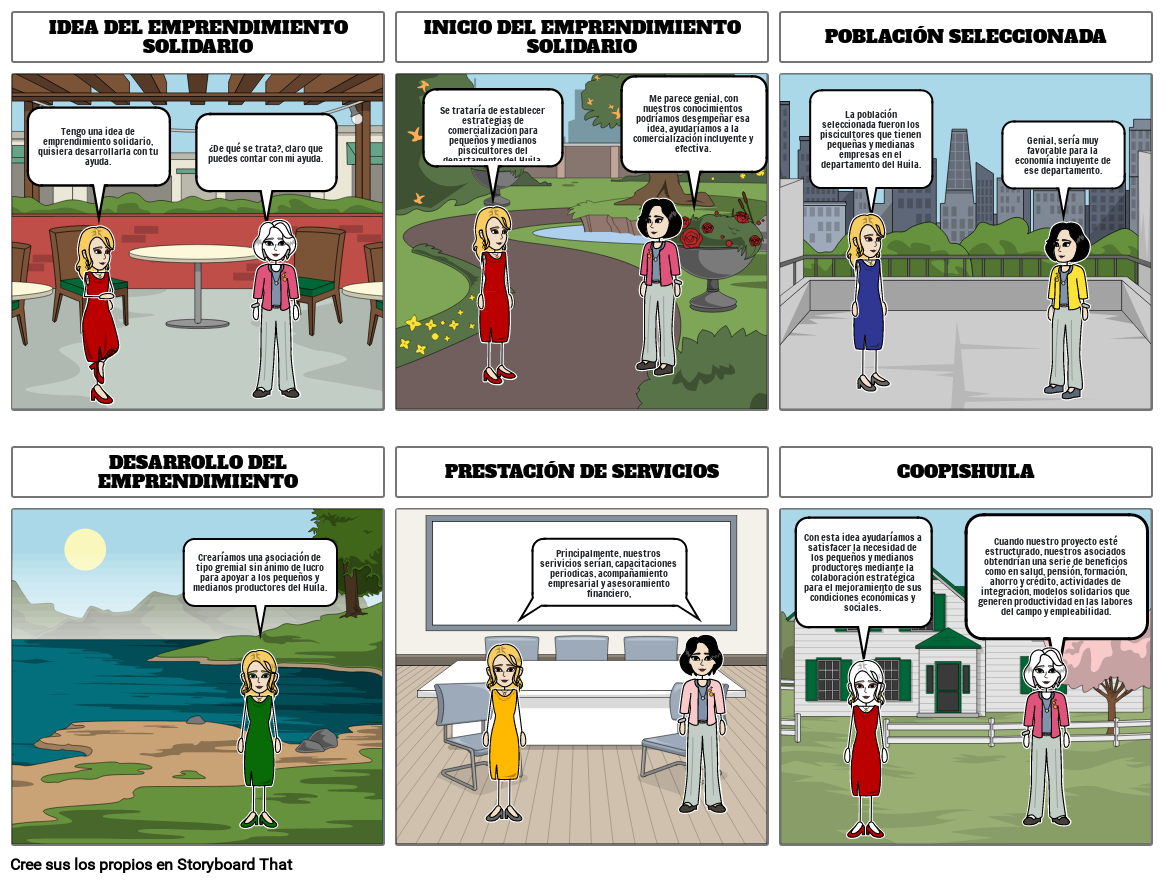 Storyboard emprendimiento solidario