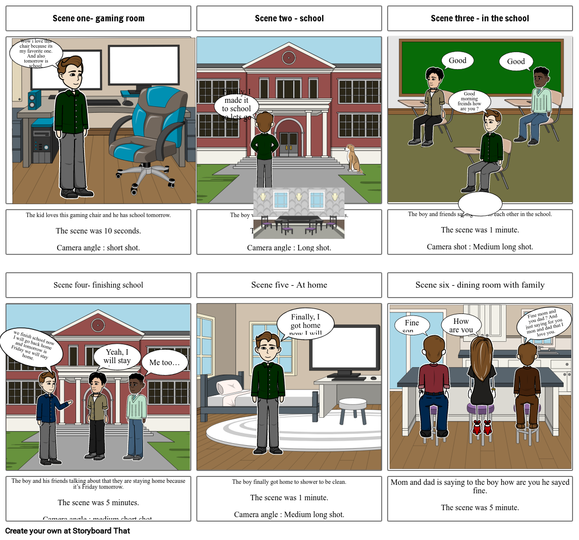 Scean one- school Storyboard por khalaf111