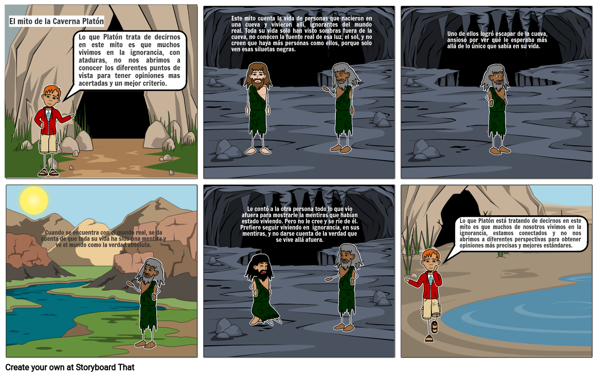 Historieta de la mito de la cueva Storyboard by kimberly75485