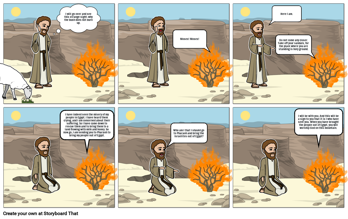 The Burning Bush Storyboard by kittykatelovesunicorns