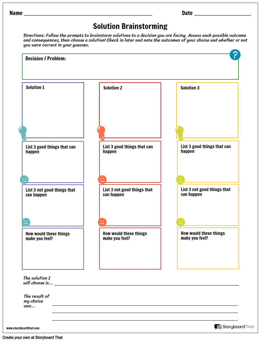 brainstorming-solutions-worksheet-template-storyboard