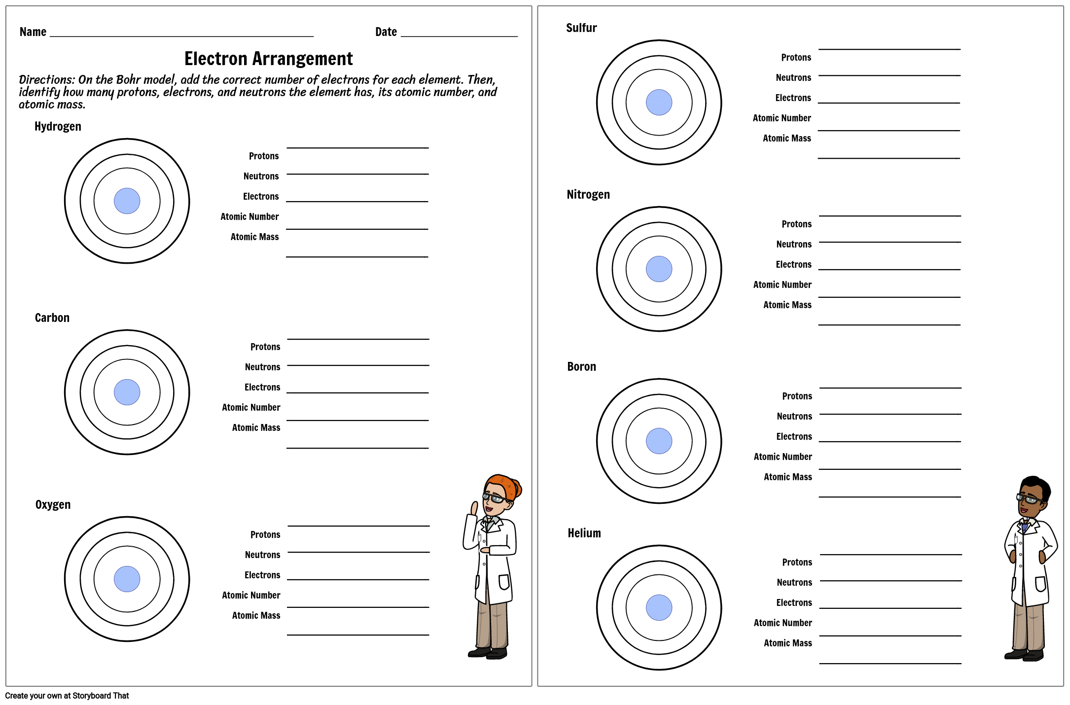 Worksheet On Electron Arrangement Storyboard Von Kristen