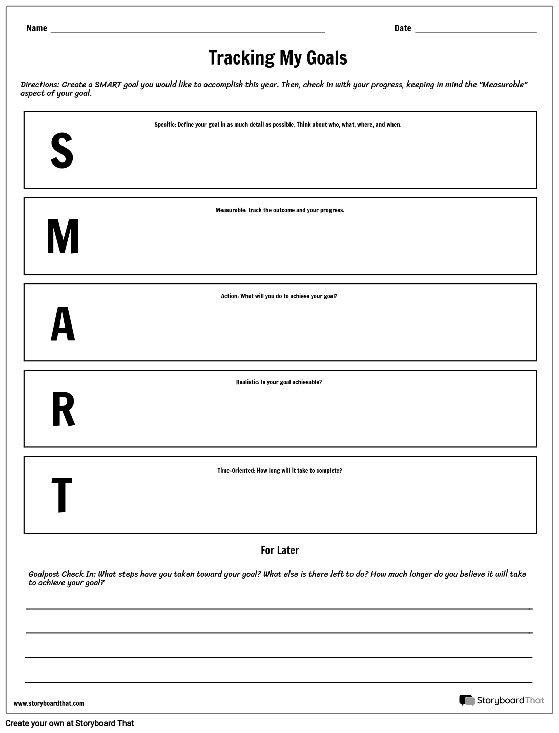 Making SMART Goals | Goal Setting Worksheet