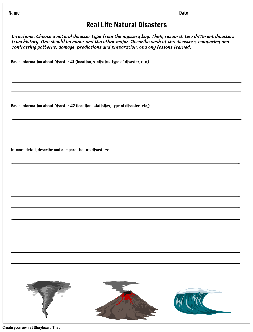 Natural Disaster Research Worksheet Natural Disasters Activities