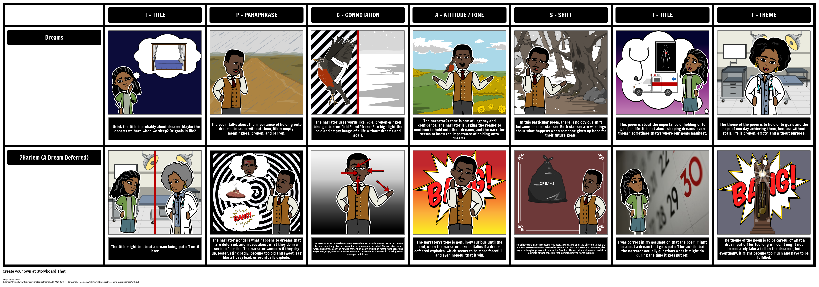 A Dream Deferred & Dreams by Langston Hughes Storyboard That