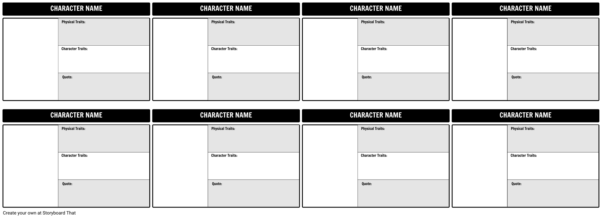 Character Map Template Storyboard af kristylittlehale