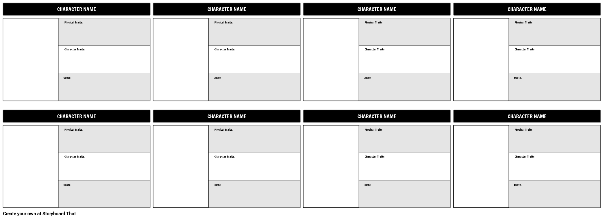 Character Map Template