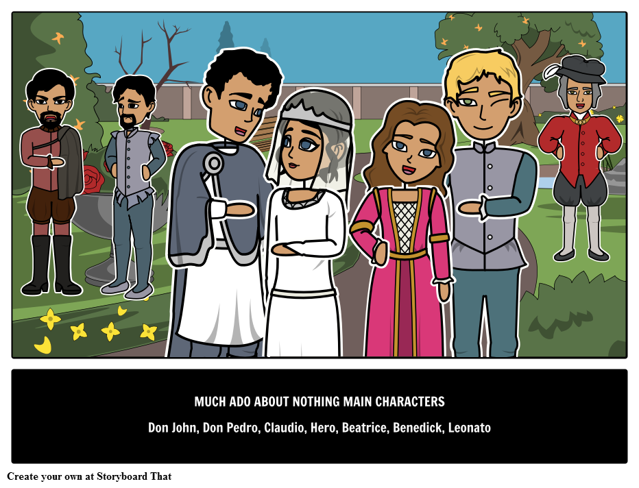 Much Ado About Nothing Main Characters Storyboard