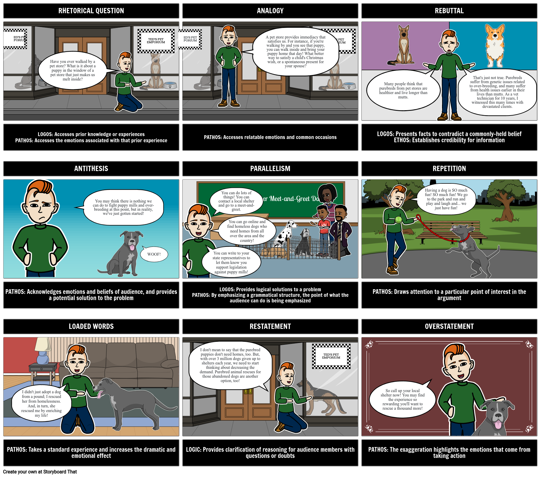 Rhetorical Devices And Strategies Example Storyboard