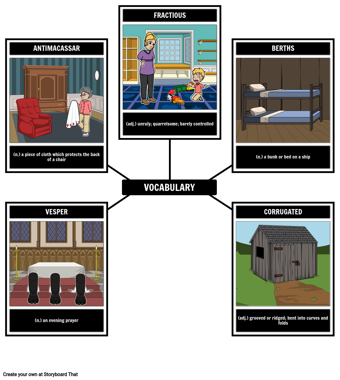 Vocabulary Spier Map For The Color Purple Storyboard