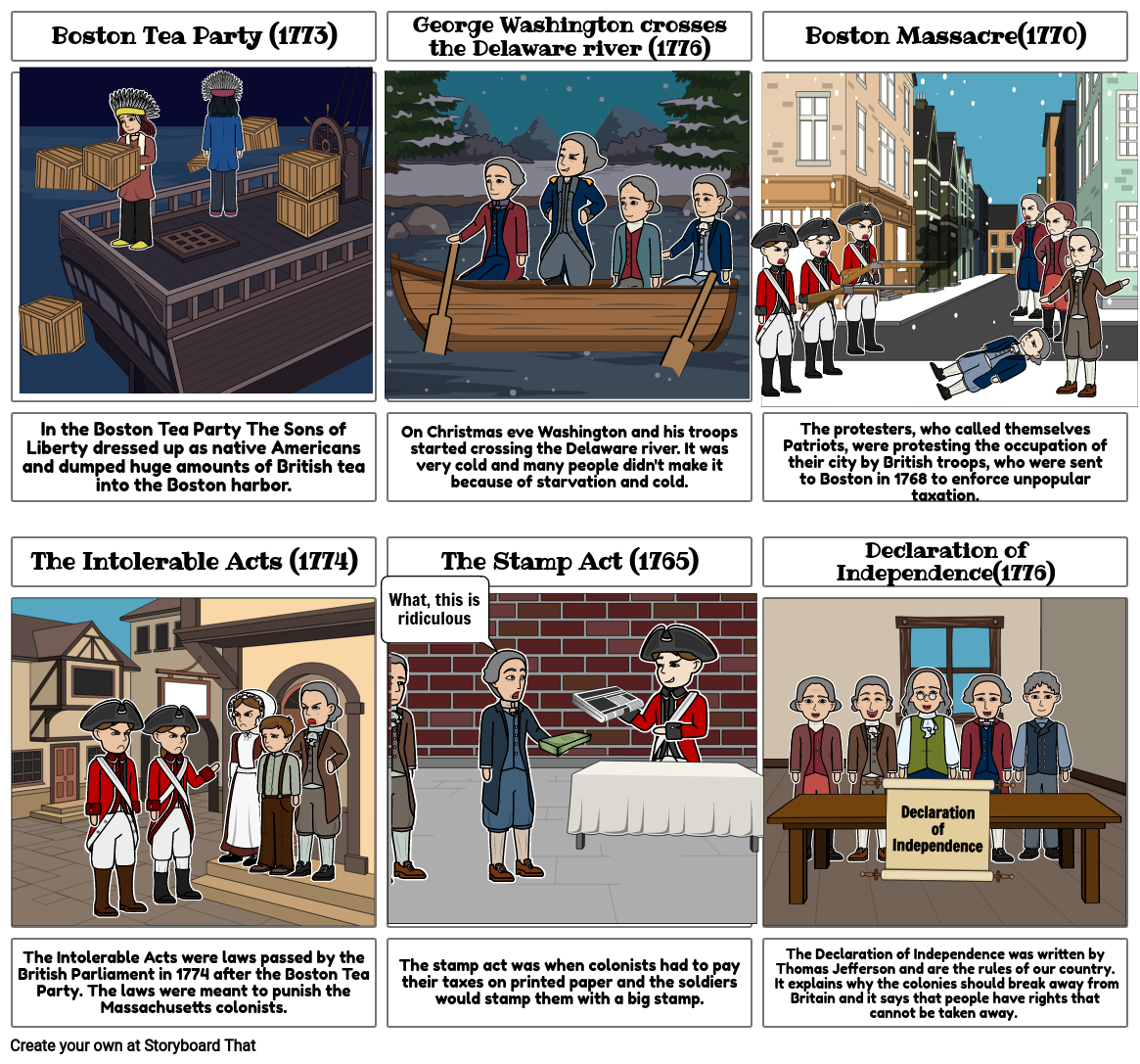 American Revolution Storyboard Por Ksanika 4522