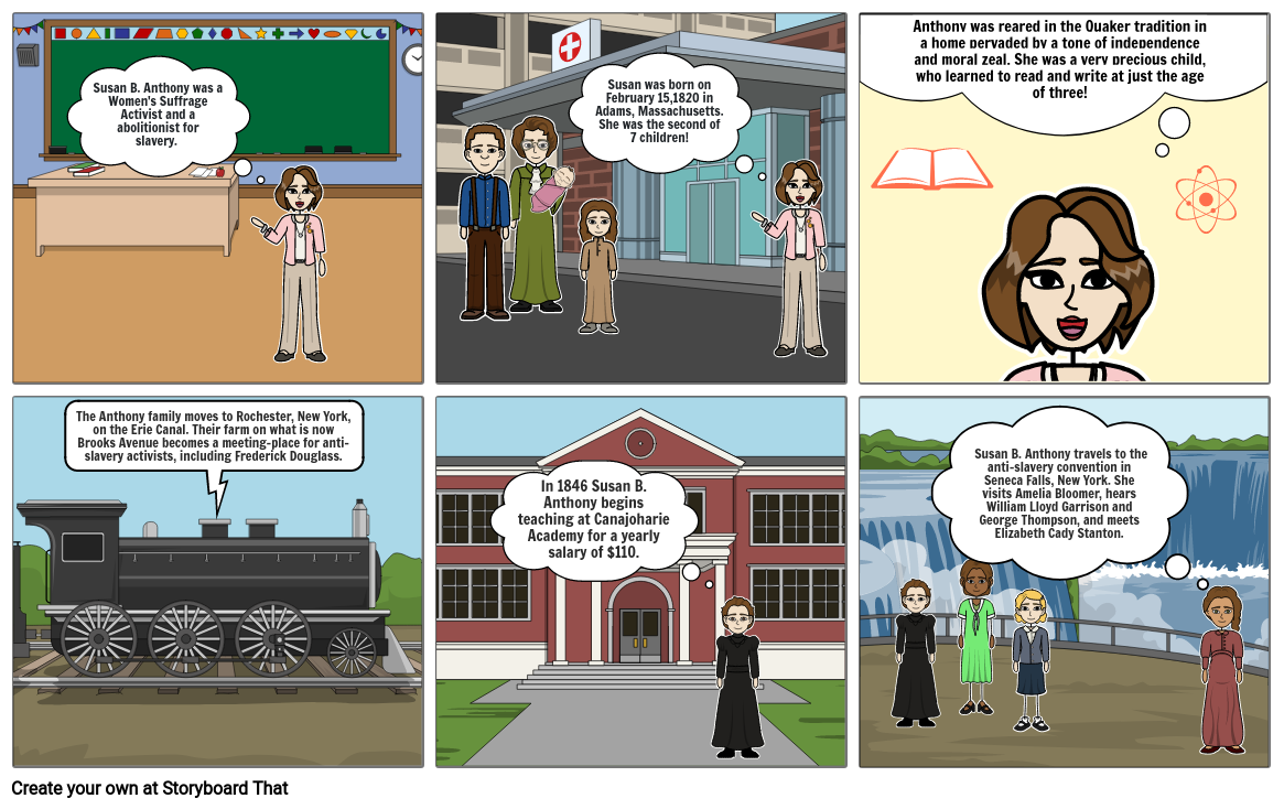 Susan B. Anthony Biography Storyboard By Kskocel