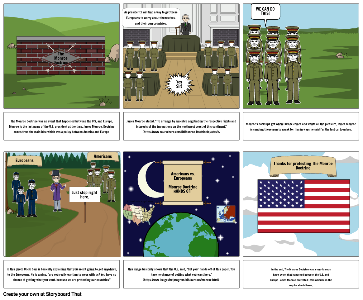 The Monroe Doctrine Storyboard Af Kyhornig