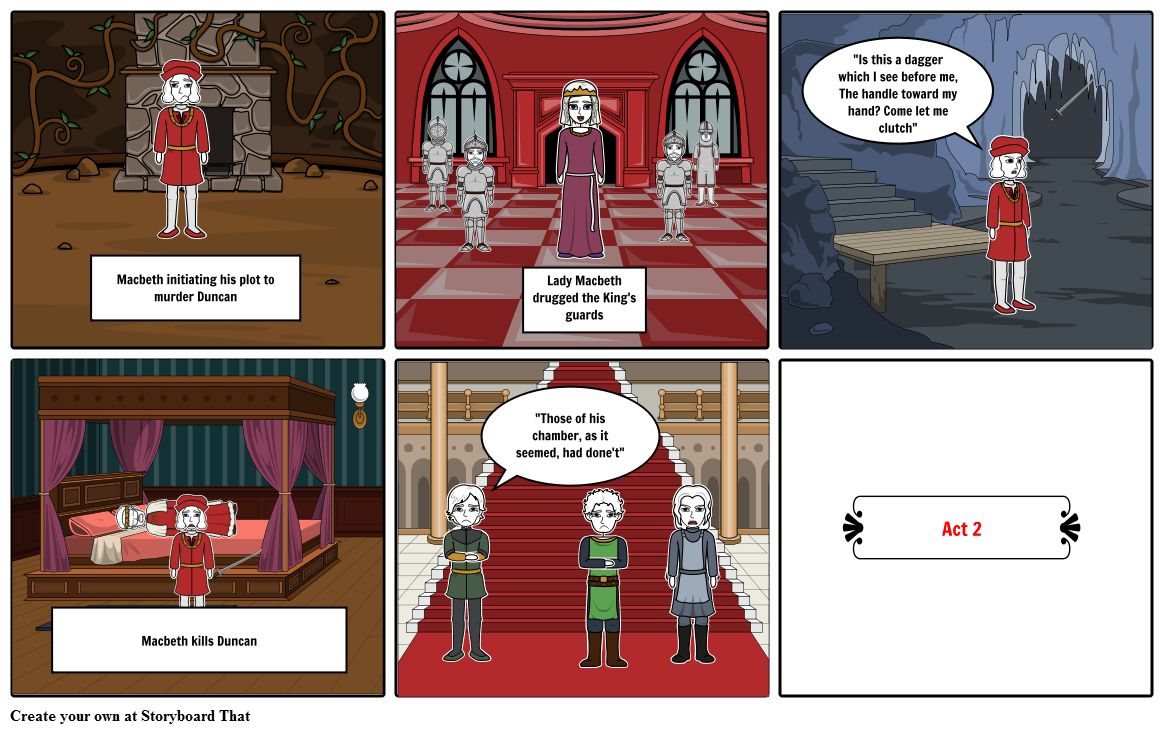 Macbeth Act 2 Storyboard by kyladizon