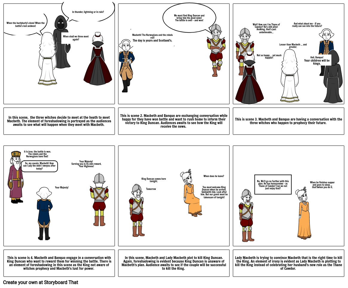 Macbeth Act I Comic Strip