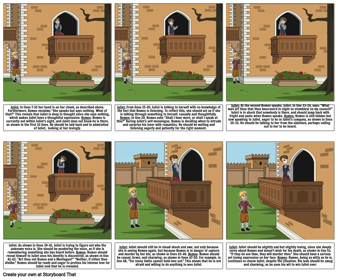 Romeo and Juliet Storyboard