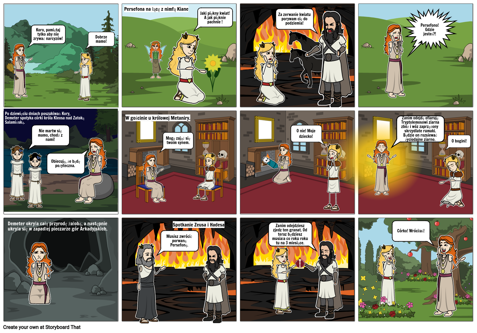 Mit O Demeter I Korze Streszczenie Mit o Demeter i Korze Storyboard by laurakarlowicz