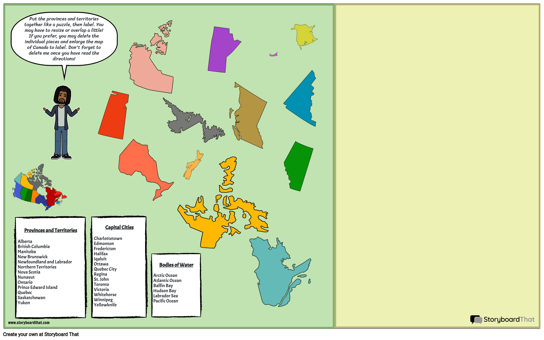 Canada map template Storyboard por lauren
