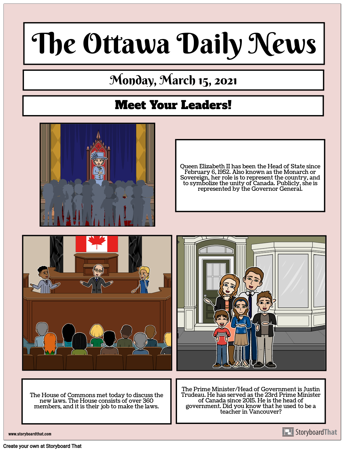 Who s Who In Canadian Government Storyboard By Lauren