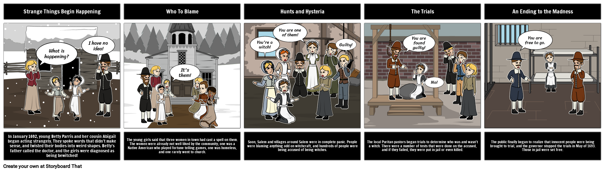 Salem Witch Trials Storyboard By Lauren Salem Witch Trials Storyboard By Lauren