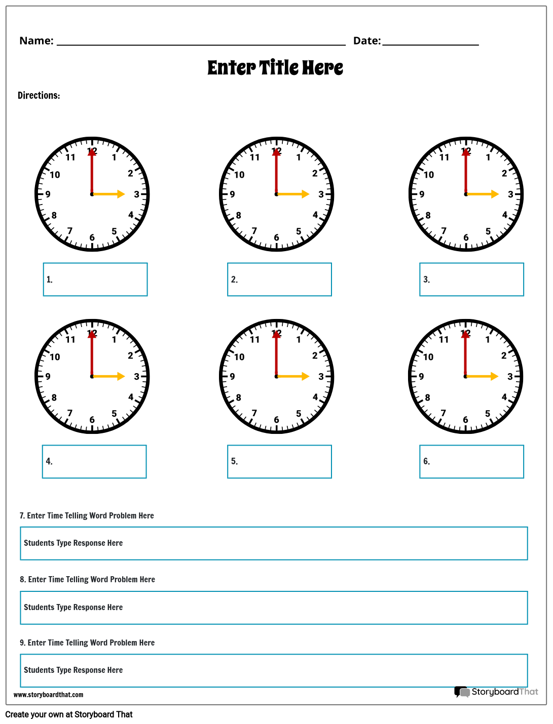 telling-time-1-storyboard-by-templates