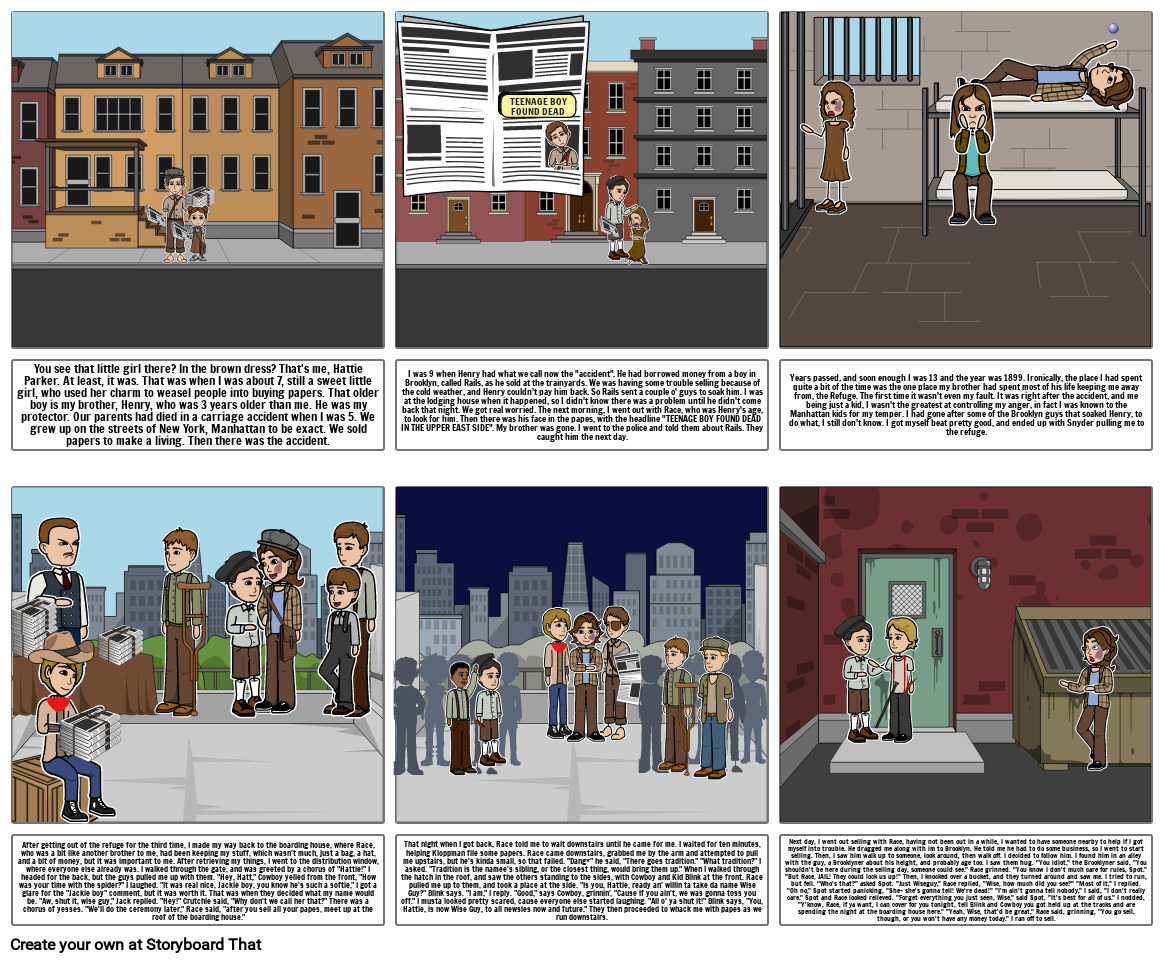 Newsie Storyboard por legogirl7