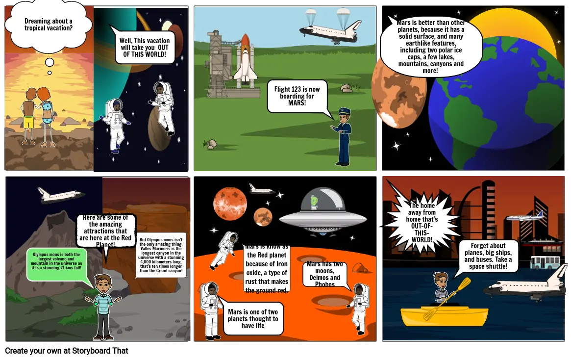Planet commercial storyboard