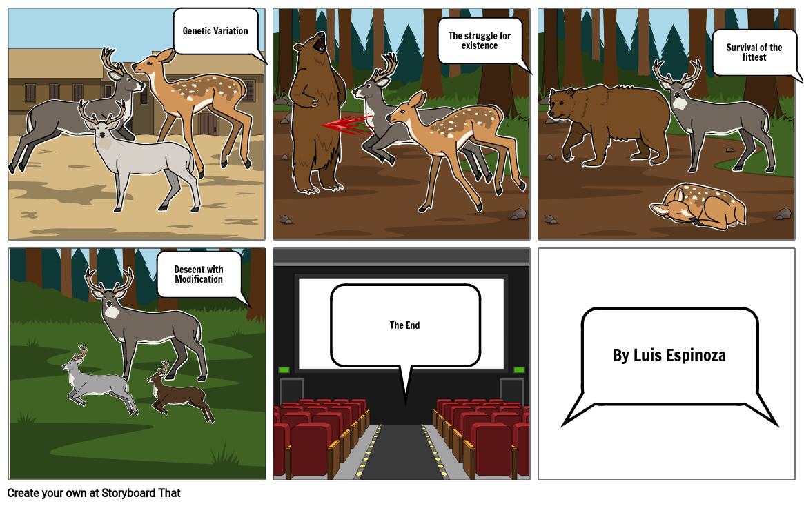 Natural Selection Cartoon Storyboard por lespin1767