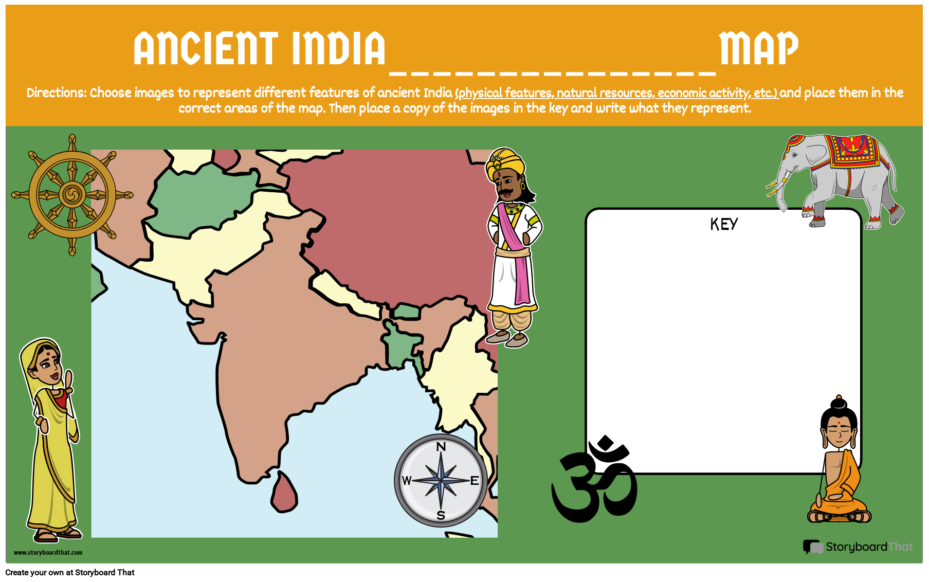 India Political Map Blank A4 Size PDF – InstaPDF