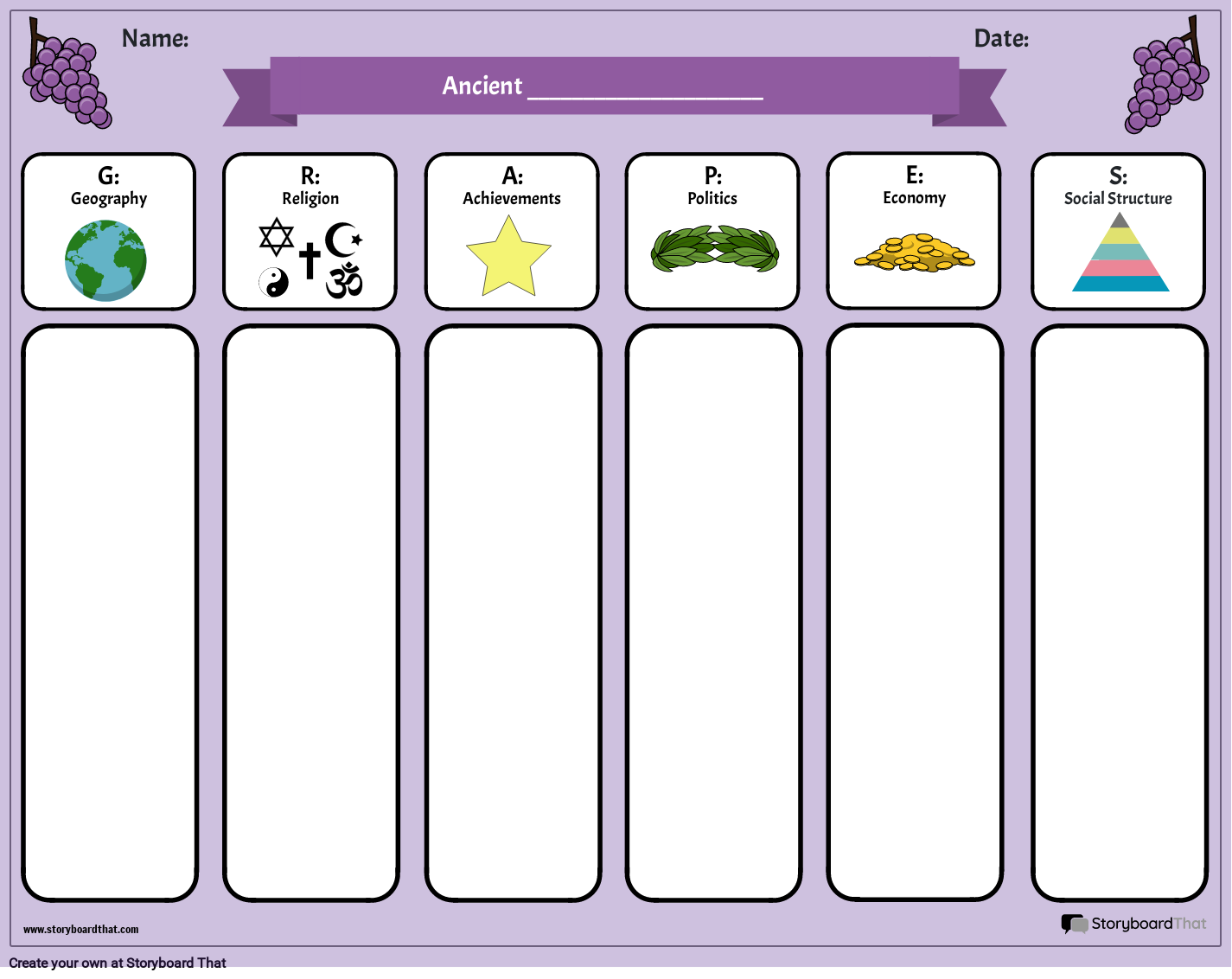Ancient History Acronyms G.R.A.P.E.S.